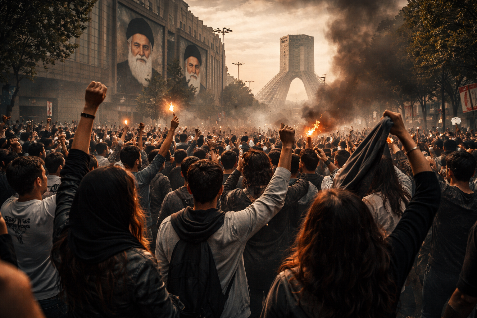 Youth-led protests in Iran reflecting generational dissent and challenges to the Islamic Republic’s political authority.