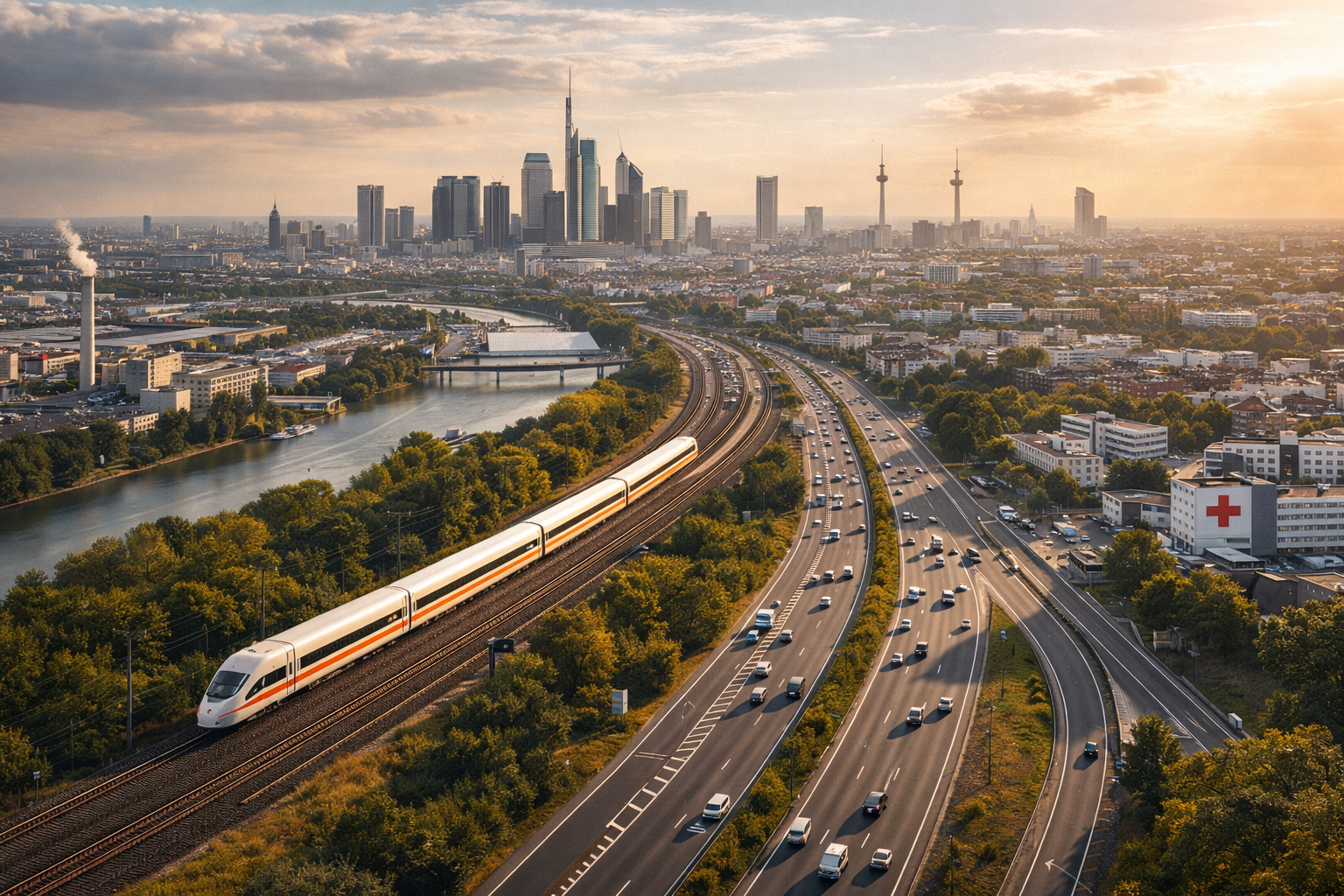 Germany’s rail, road, and industrial infrastructure supporting workforce mobility