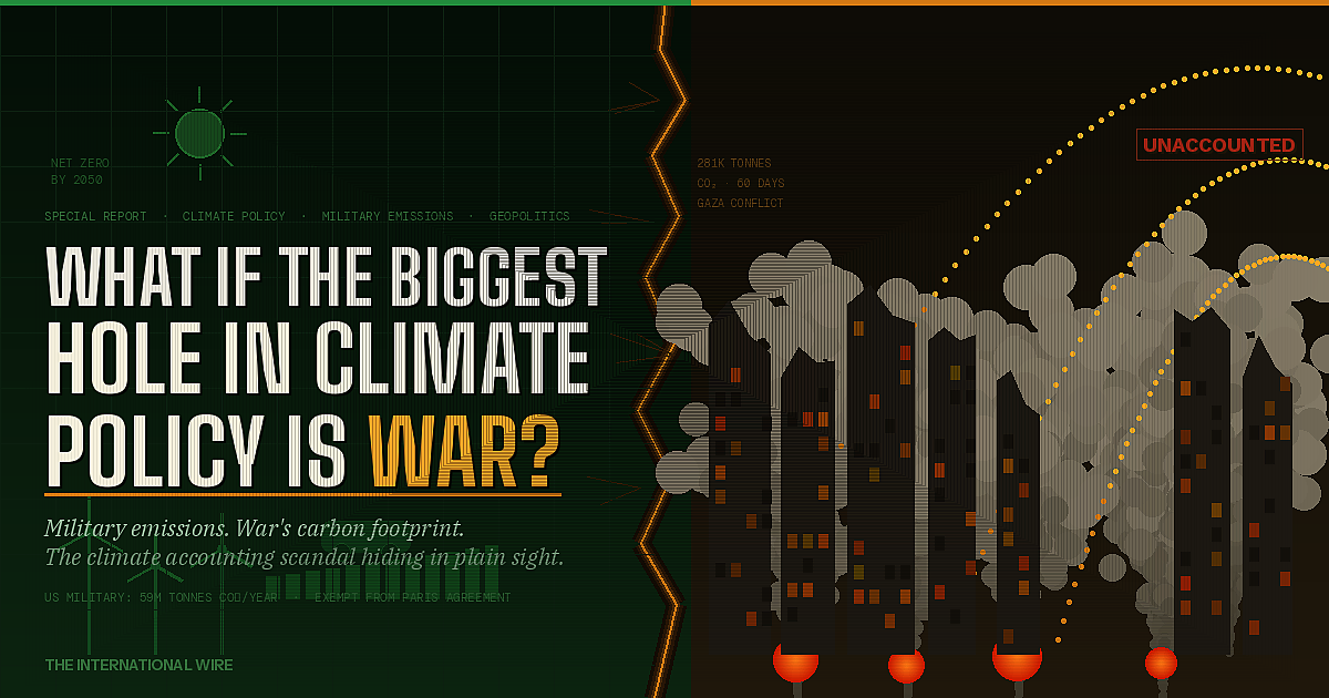 Environmental impact of modern warfare and military emissions.