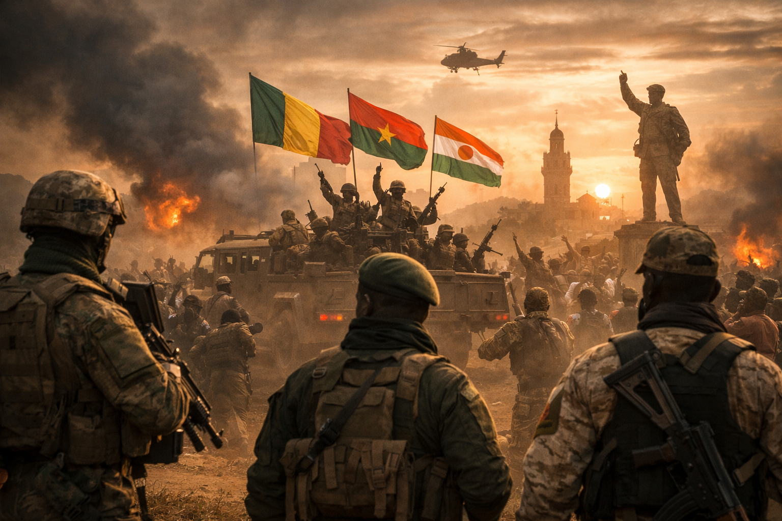soldiers in Sahel region representing military coups in Africa