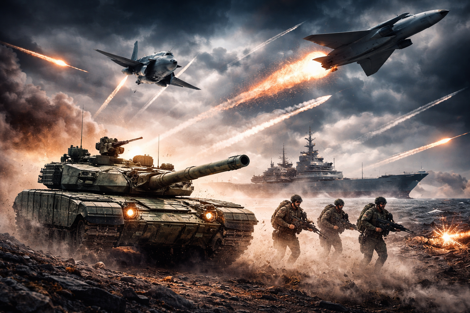 global military build-up tanks jets warships arms race